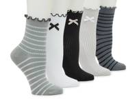 Bow Stripe Women's Ankle Socks - 5 Pack Multicolor view