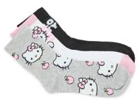 Hello Kitty Kids' Mid Crew Socks - 3 Pack Multicolour view