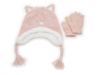 Cat Kids' Beanie & Gloves Set Blush Pink view