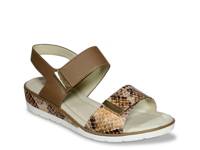 Civic Wedge Sandal Brown Snake Print view