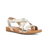 Landies Sandal Gold Metallic Leather view