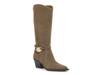 Raylin Western Boot Olive Green Suede view