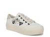 Sadie Sun Platform Sneaker - Women's White Floral Embroidery view