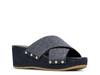Summer Wedge Sandal Blue Denim view