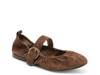 Caely Mary Jane Flat Dark Brown Suede view