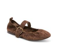 Caely Mary Jane Flat Dark Brown Suede view