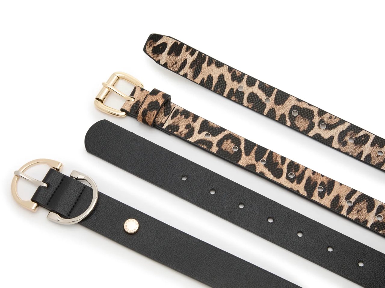 Leopard/Black 2 For 1 Belt Set