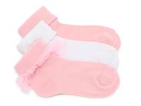 Turncuff Kids' Ankle Socks - 3 Pack White/Pink view