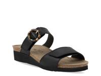 Anabel Wedge Sandal Black Leather view