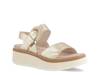 Crepe Wedge Sandal Gold Leather view