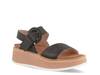 Crepe Wedge Sandal Black Leather view