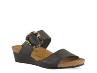 Kingdom Wedge Sandal Black Leather view