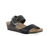 Kingdom Wedge Sandal Midnight Black Leather view