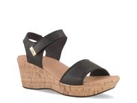 Summer Wedge Sandal Black Leather view
