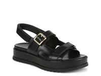 Ziva Platform Sandal Black Leather view