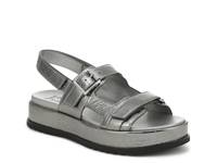 Ziva Platform Sandal Pewter Metallic Leather view