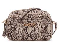 Loraine Leather Crossbody Bag Off White/Dark Brown Snake Print view