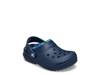 Classic Lined Bold Check Clog - Kids' Navy view