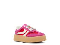 Jersey C Platform Sneaker - Kids' Pink/Red/White Fabric view