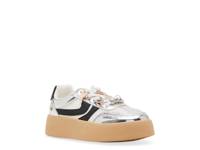 Jersey C Platform Sneaker - Kids' Silver Metallic/White/Black Synthetic view