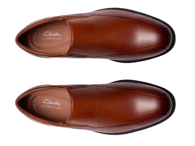 Clarks Steadwell Step Dr Dark Tan Leather Slip-On Shoes Size 9M Men main image 4