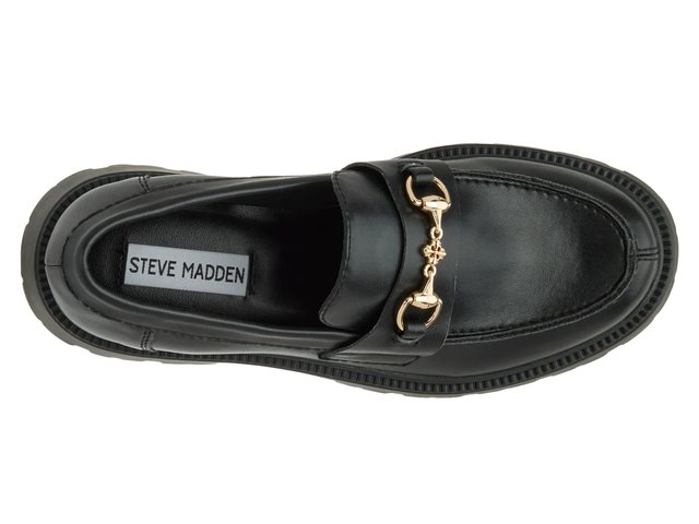 Steve Madden Levett Preppy Chunky Black Leather Penny Lug Grunge Edgy Loafer 7.5 Steve Madden Levett Loafer - Free Shipping | DSW main image 3