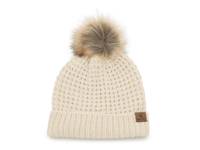 Waffle Chenille Pom Beanie Tan view
