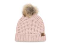Waffle Chenille Pom Beanie Light Pink view