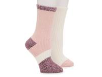 Lounge Women's Crew Socks - 2 Pack White/Pink view