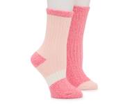 Lounge Women's Crew Socks - 2 Pack Pink/Multicolor view