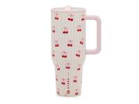 Traveler 32-Oz. Water Bottle Light Pink Cherry/Bow Print view