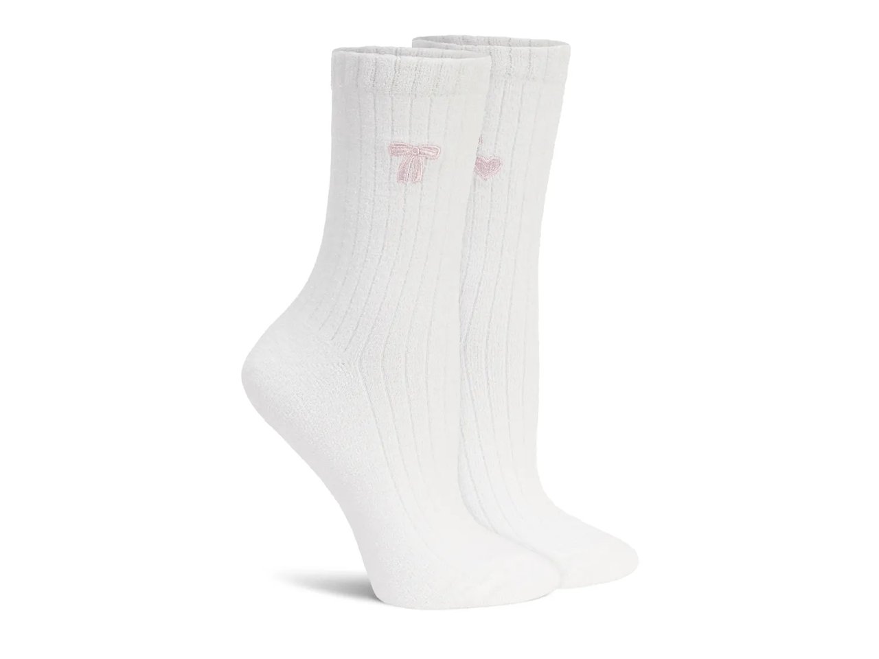 Embroidered Women's Crew Socks - 2 Pack