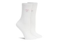 Embroidered Women's Crew Socks - 2 Pack White view