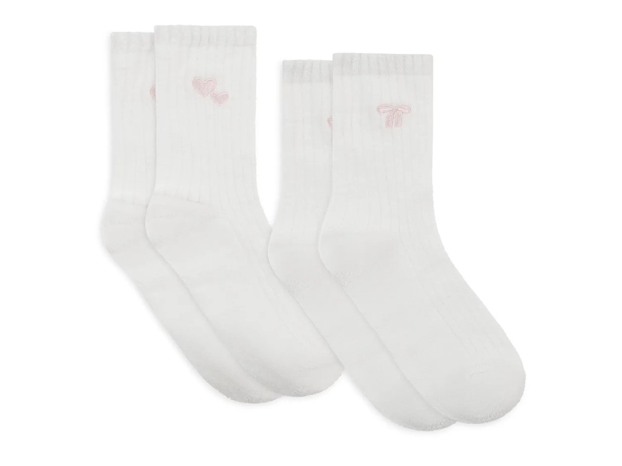 Embroidered Women's Crew Socks - 2 Pack