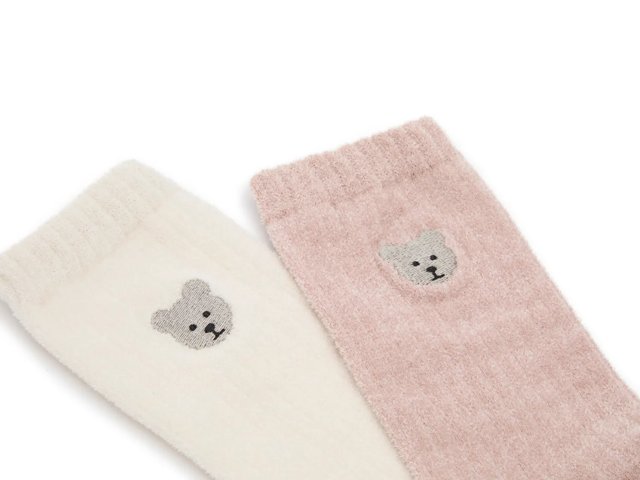 Embroidered Women's Crew Socks - 2 Pack