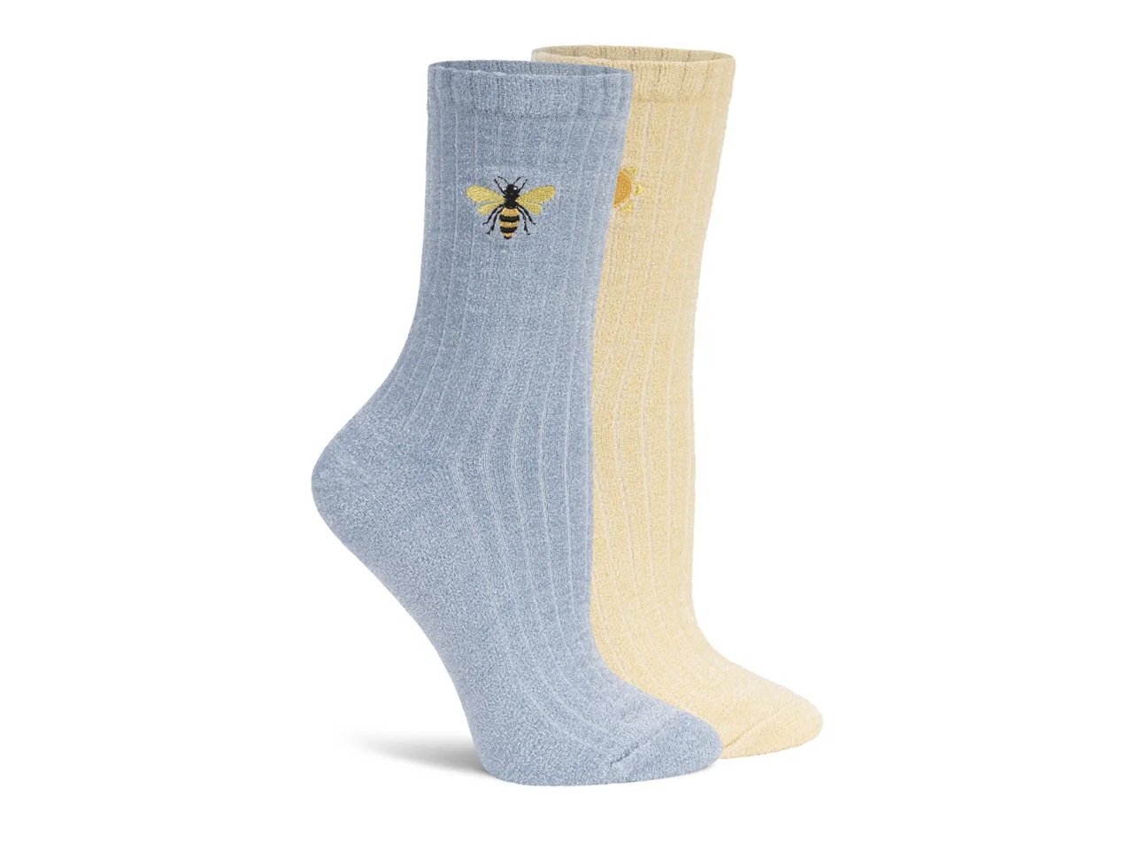 Embroidered Women's Crew Socks - 2 Pack
