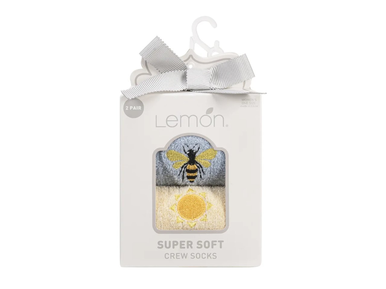 Embroidered Women's Crew Socks - 2 Pack