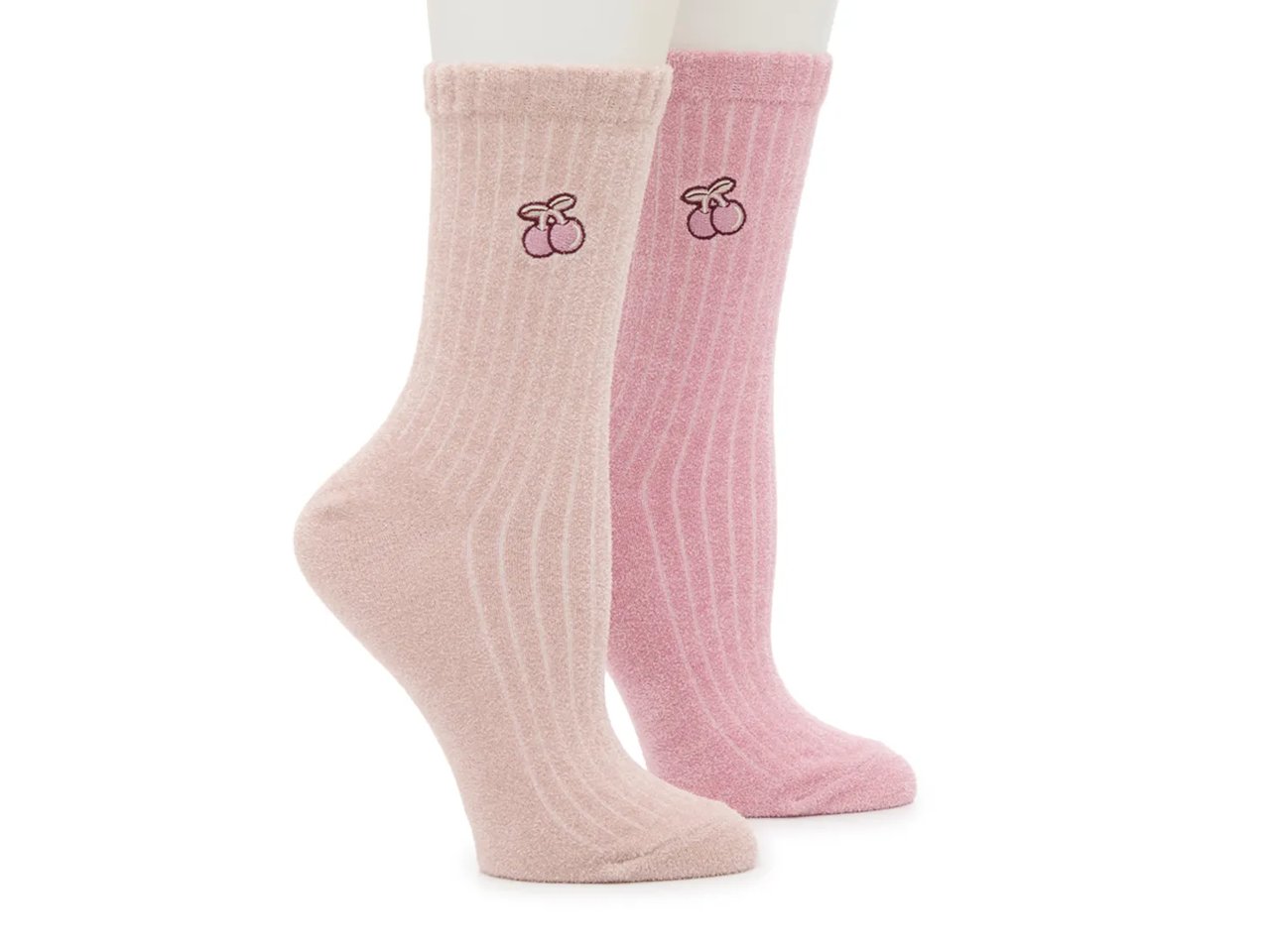 Embroidered Women's Crew Socks - 2 Pack