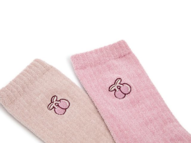 Embroidered Women's Crew Socks - 2 Pack