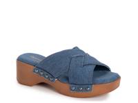 Cadence Sandal Denim Blue Fabric view