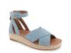 Leon Espadrille Wedge Sandal Blue Suede view