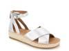 Leon Espadrille Wedge Sandal Silver Leather view