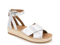 Leon Espadrille Wedge Sandal Silver Leather view