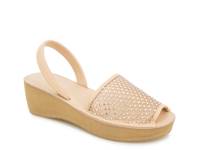 Fine Glass Wedge Sandal Almond view
