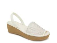 Fine Glass Wedge Sandal Cream view