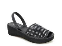 Fine Glass Wedge Sandal Black view