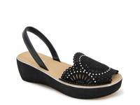 Fine Glass Wedge Sandal Black view