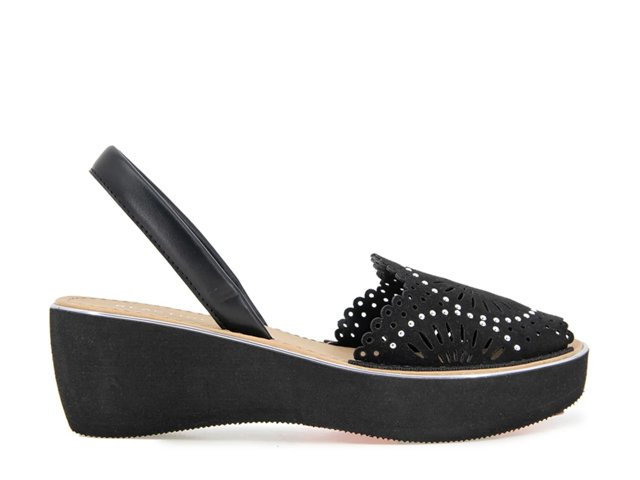 Fine Glass Wedge Sandal