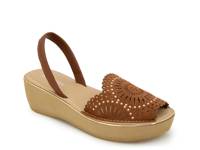 Fine Glass Wedge Sandal Luggage Brown view