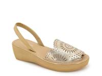 Fine Glass Wedge Sandal Gold view